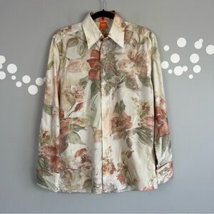Jon Sonen Floral Cotton Button-Down Shirt Size S